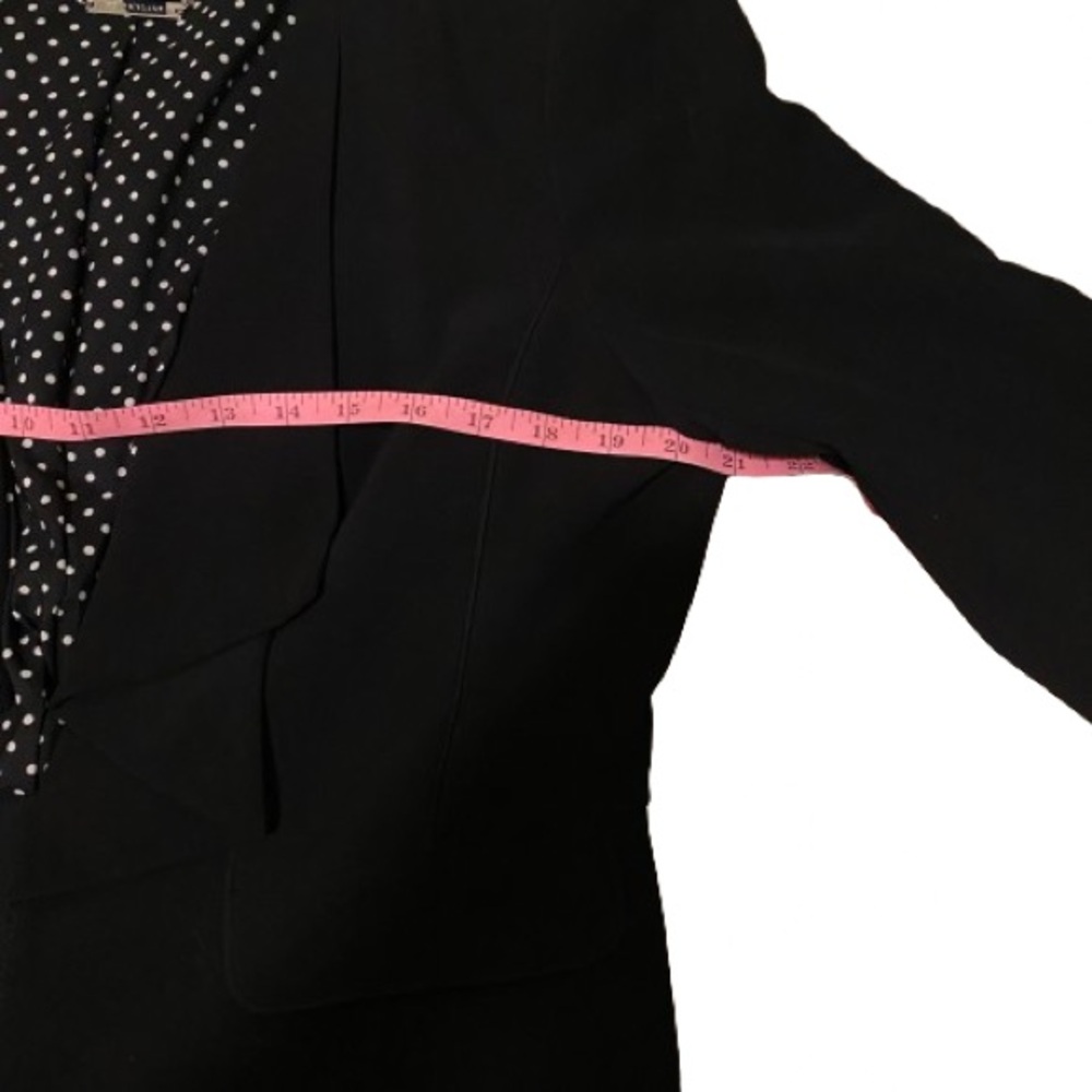Black White House Black Market open-front blazer with a polka dot lining 14 - Picture 6 of 8